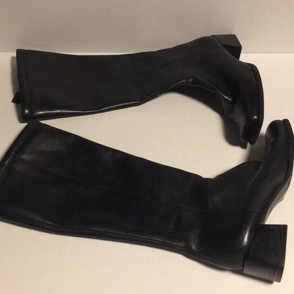 Enzo Angiolini Y-CECE black heeled leather boots, inside zip, 12”girth, size 6.5 - Picture 7 of 11